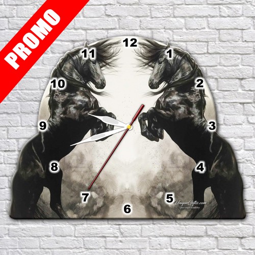 SOUVENIR WALL CLOCK WITH HORSES SOUVENIR WALL CLOCK WITH HORSES